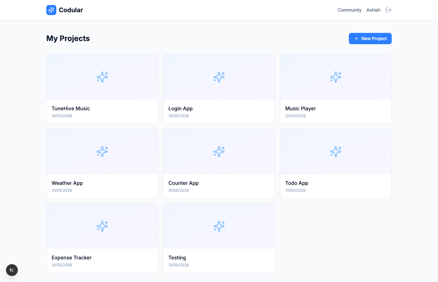 Your Projects Dashboard